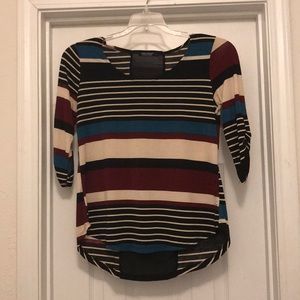 a multi colored shirt it’s a large